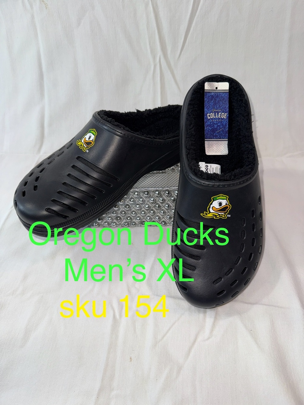 Oregon Ducks Men's XL Black Slip-On slides